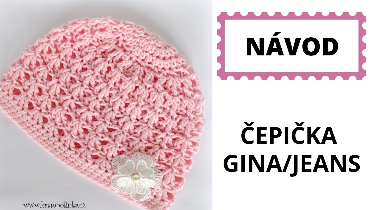 Háčkovaná čepička Gina na jaro či na podzim. Jednoduchá a rychlá.