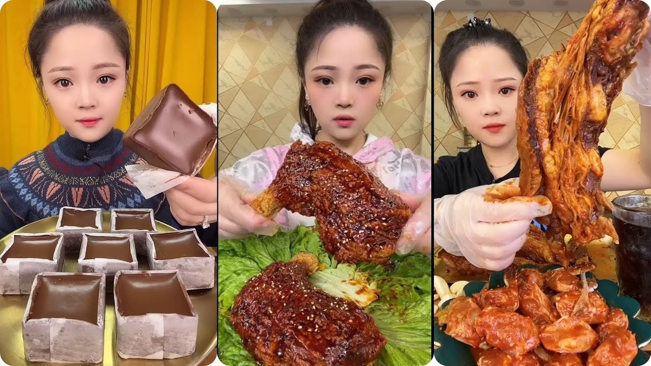 Braised beef ribs, Cream cake, Spicy chicken | Xiao Yu Mukbang | Thánh Ăn Thịt Mỡ Food & MUKBANG