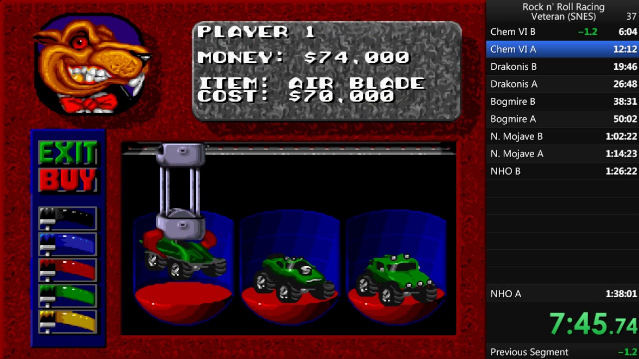 Rock N` Roll Racing (SNES) - Speedrun (Veteran) - 1:37:45