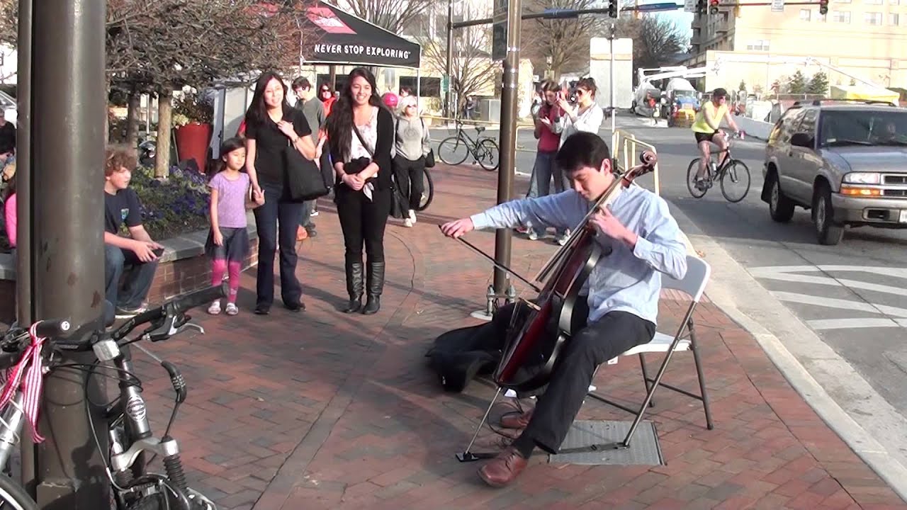 Downtown Bethesda Street Musician (Electric Cello) - Eyeglasses