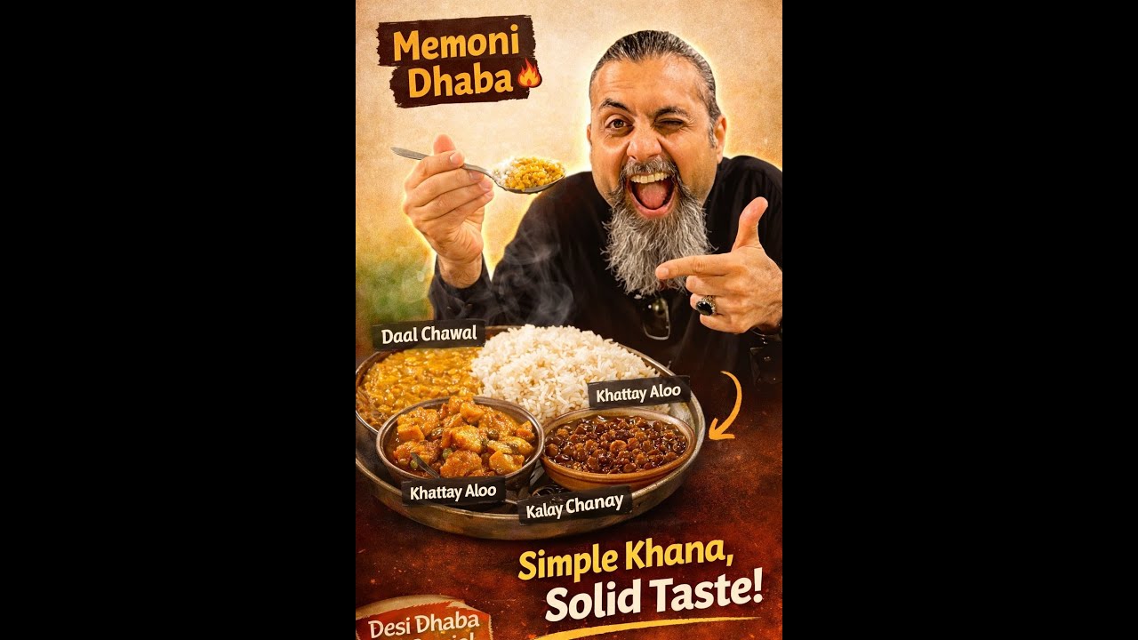 Foodee Baba tries Daal Chawal, Khattay Aloo & Kalay Chanay from Memoni Dhaba  