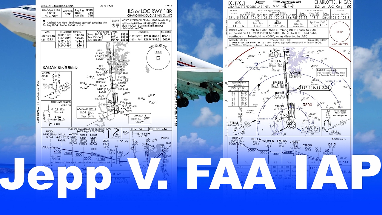 ППП №5: Различия между схемами захода на посадку FAA и Jeppesen | Таблицы NOS