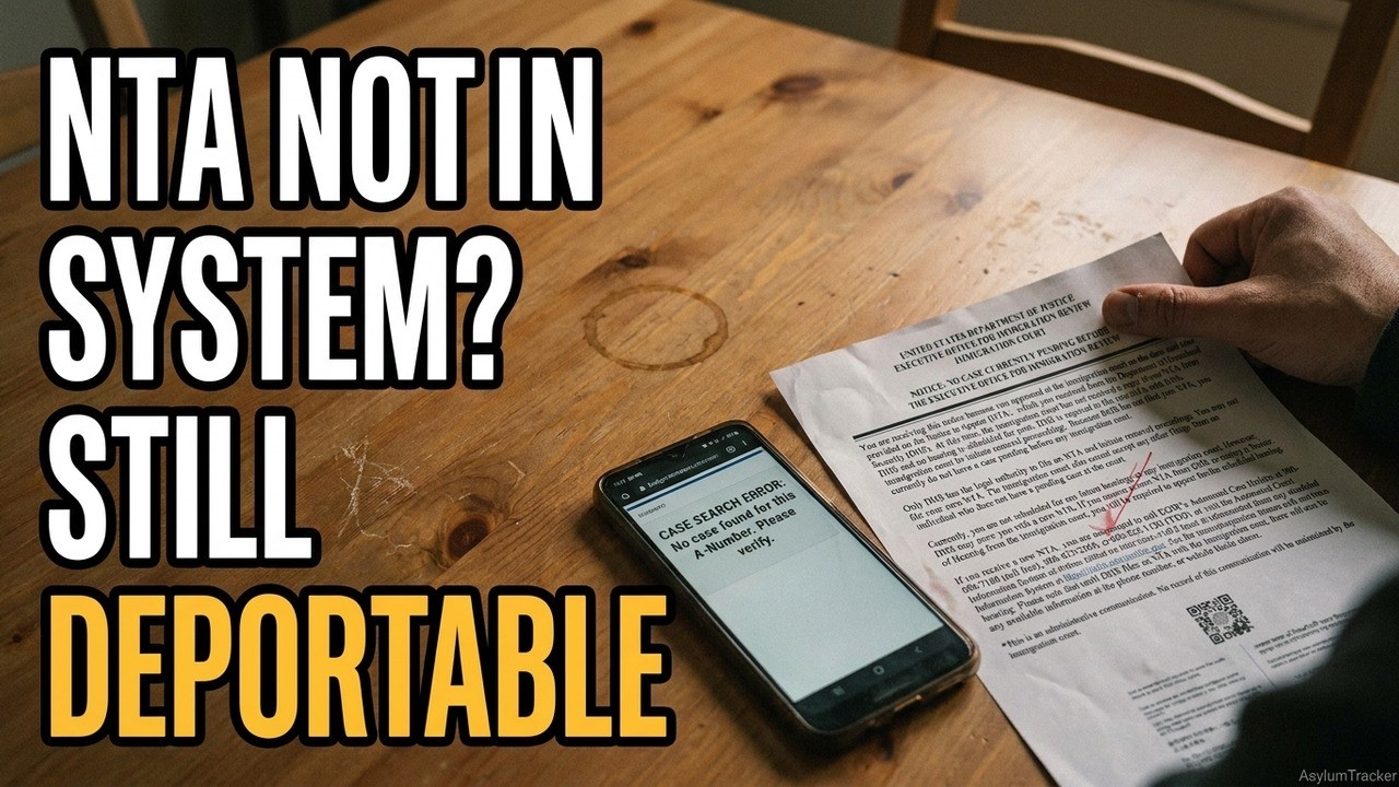 Received an NTA (Form I-862)? Why EOIR Shows No Case Currently Pending