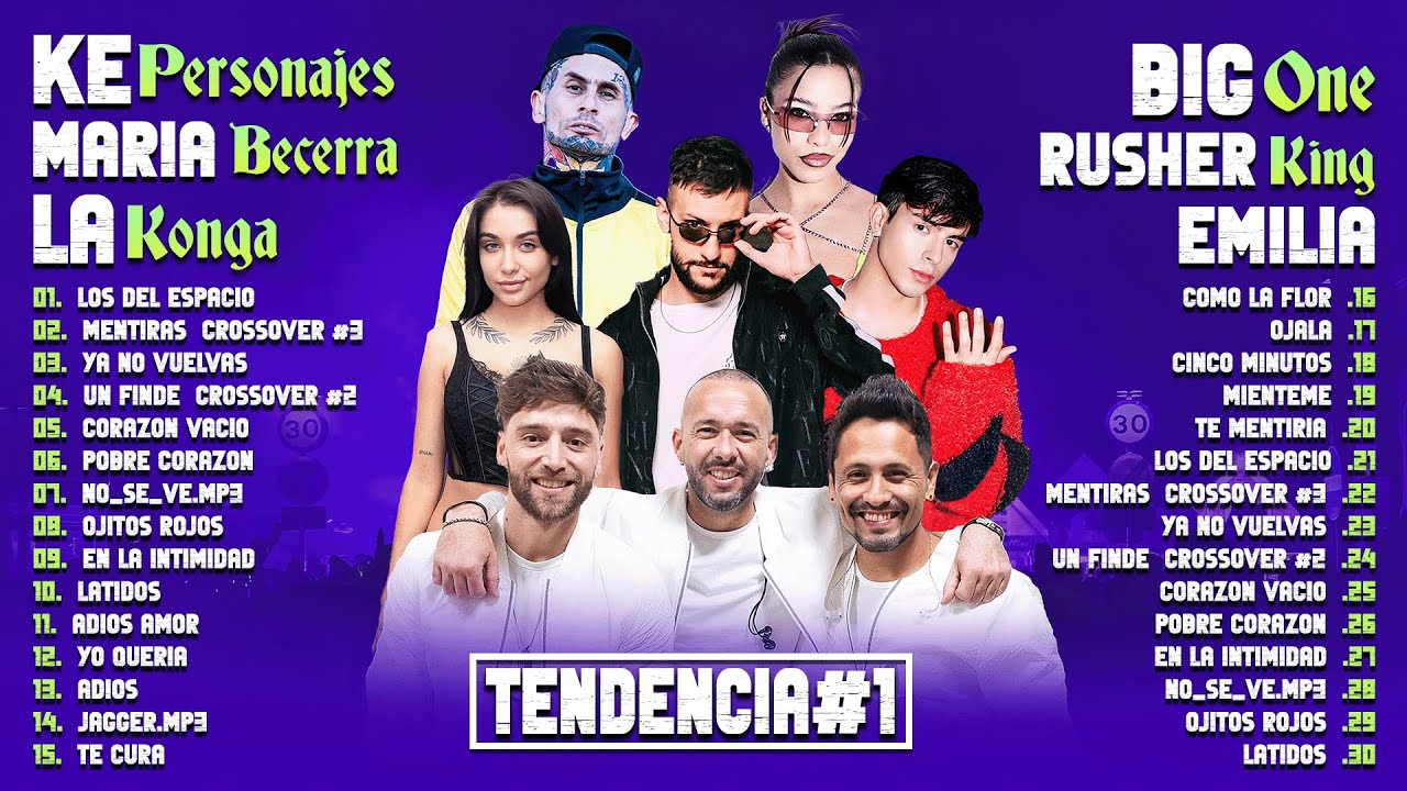 KE PERSONAJES, BIG ONE, MARIA BECERRA, EMILIA, LA KONGA, RUSHERKING TENDENCIA 2023 -MEJOR ÁLBUM 2023
