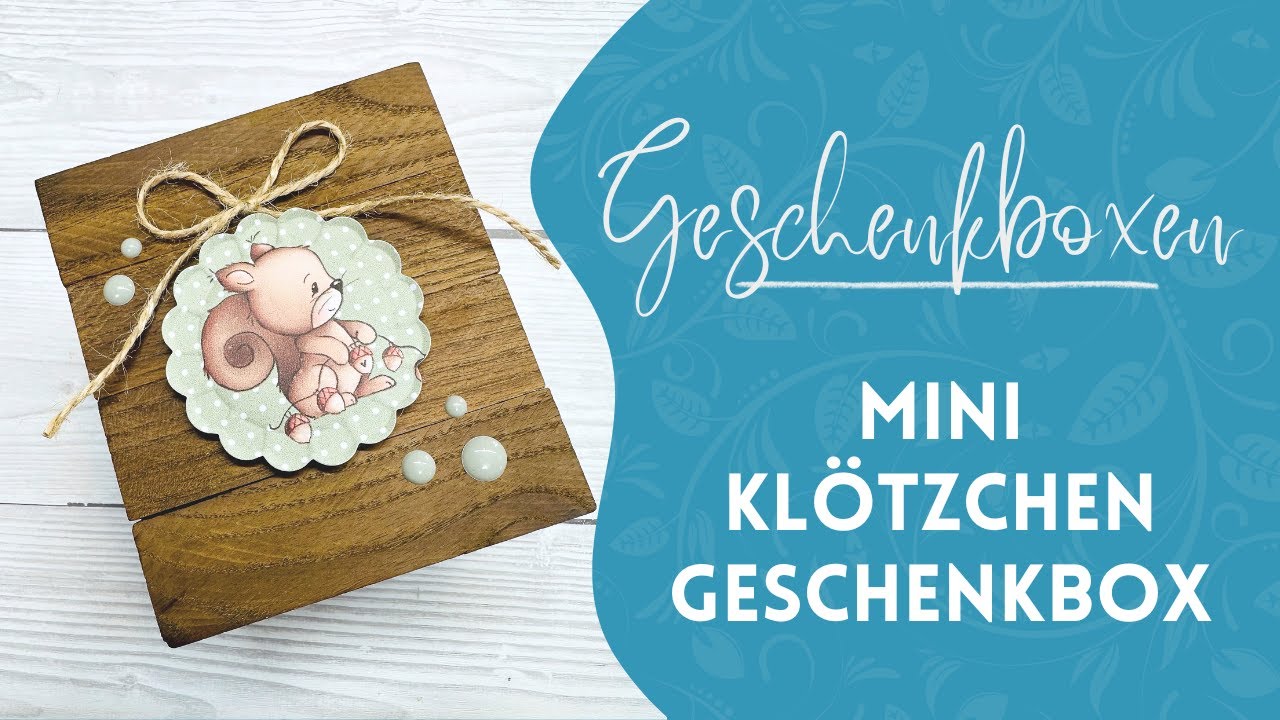 🐿️ DIY Geschenkbox basteln aus Klötzchen & Graupappe | Mit Puffsticker verzieren ✨