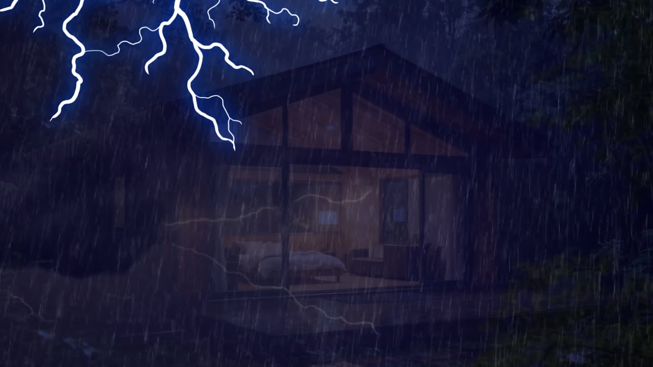 Rain sounds at the cozy forest cabin to relax your mind and fall asleep faster | Cabin Sleep Sounds