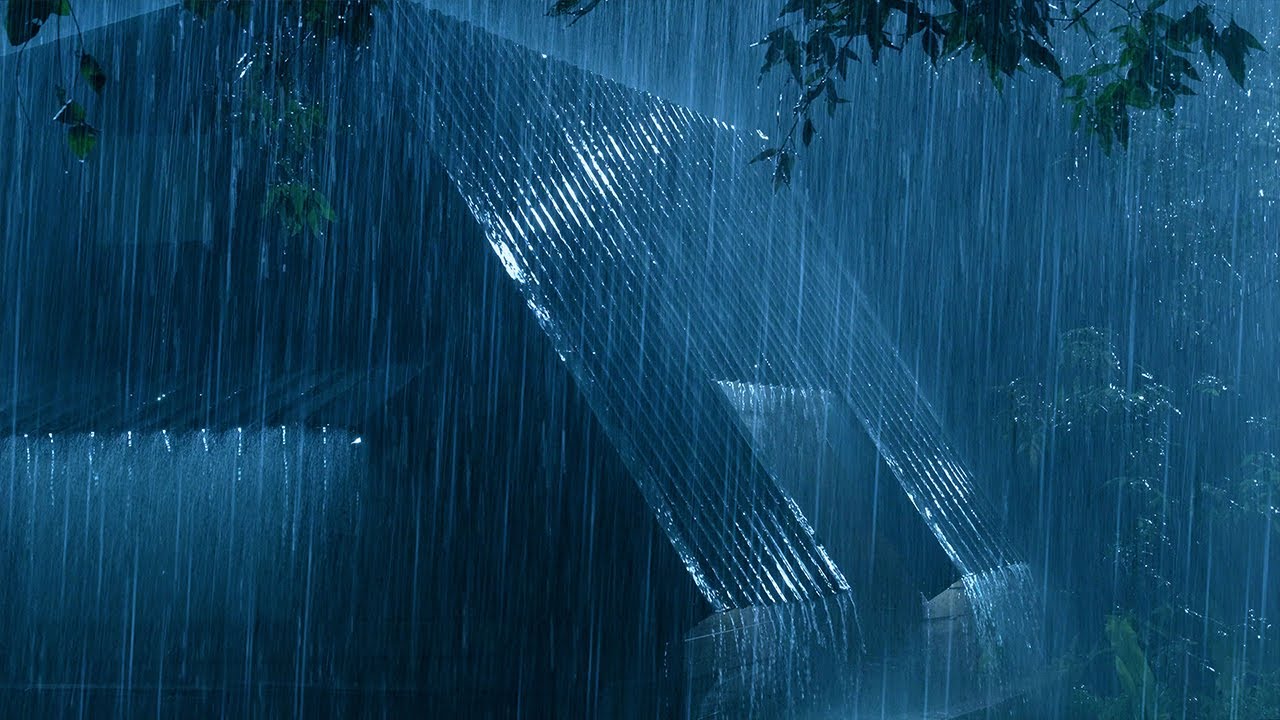 즉시 수면 모드 • 농장 텐트 지붕 위로 쏟아지는 폭우와 천둥소리