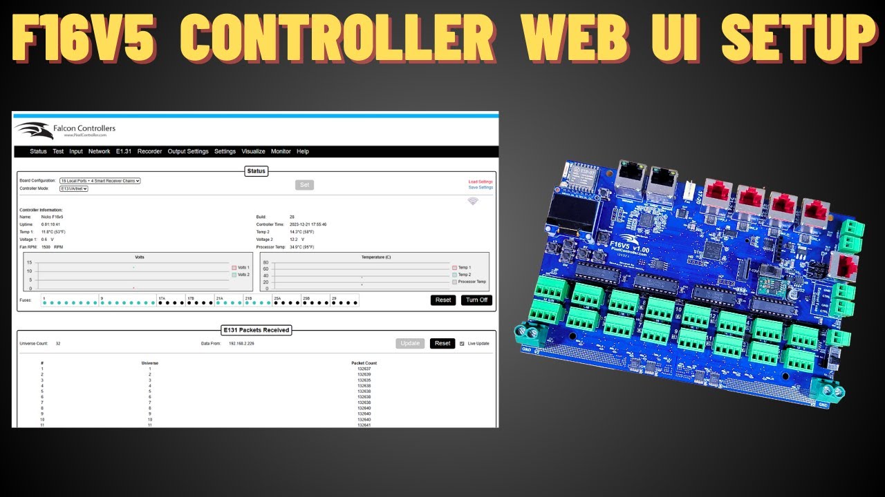 Falcon F16v5 Pixel Controller Tutorial (Pt. 2 of 2) - The Web UI