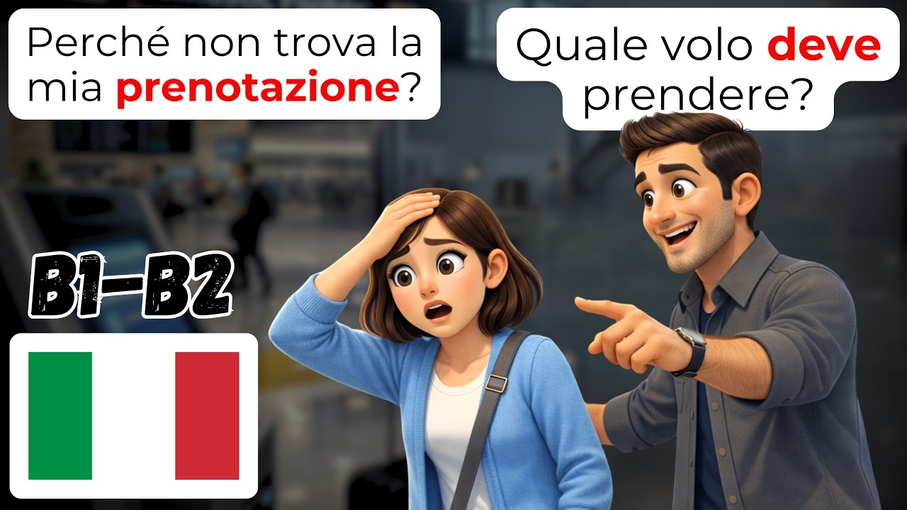 🇮🇹 Изучайте Диалог в Аэропорту на Итальянском | B1-B2 Лёгкий Разговор для Путешествий