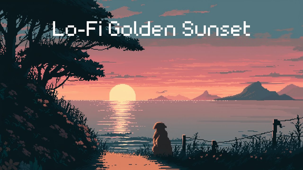 Animated Lofi Golden Sunset Ambience | The Dog Who Keeps Memories Alive | Sleep, Study, Relax