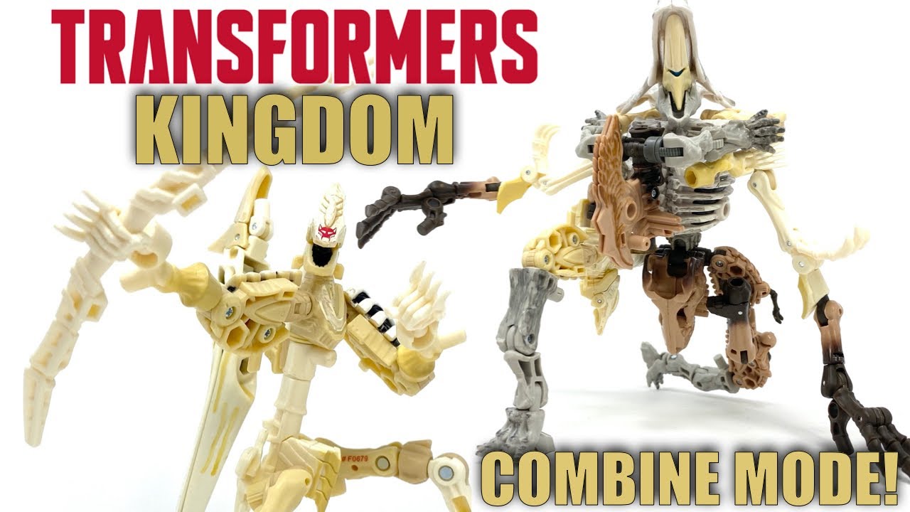 Transformers Kingdom Deluxe Class WINGFINGER & FOSSILIZER COMBINED MODE Review