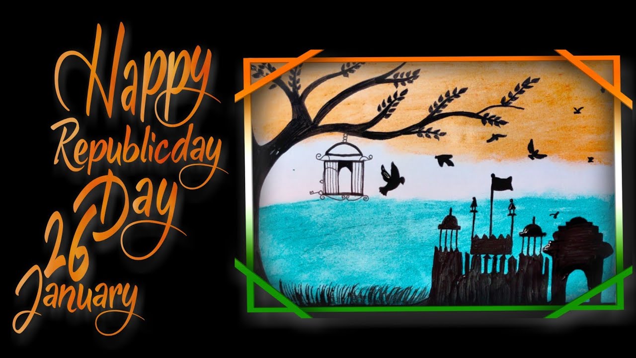 How To Draw Easy Republic Day Drawing | Oil Pastel Drawing | Happy Republic Day 🇮🇳 |