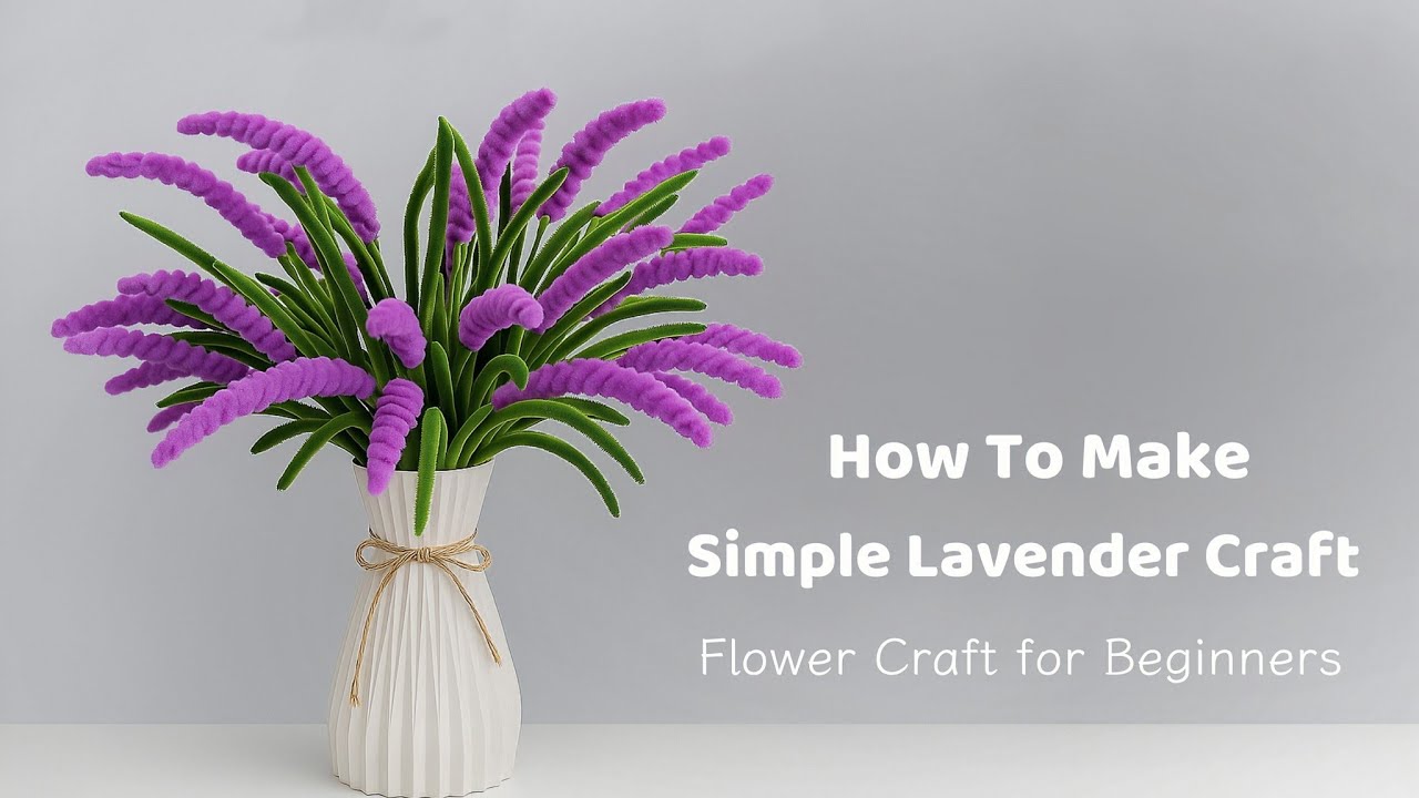 DIY Lavender Flower | how to make lavender flower with pipe cleaners easy | fuzzy wire flowers 