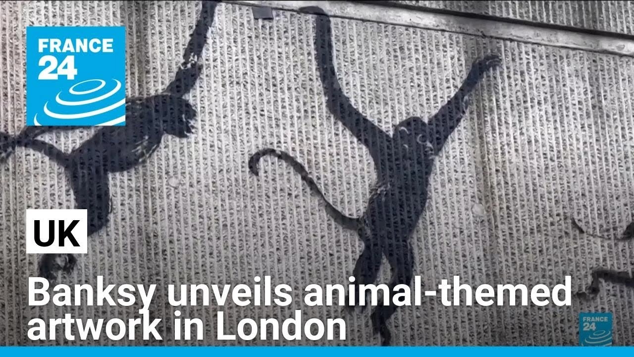 Street artist Banksy unveils animal-themed artwork&nbsp;in&nbsp;London &bull; FRANCE 24 English