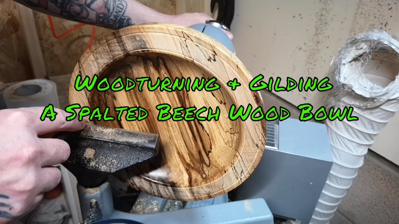 Woodturning And Gilding - A Spalted Beech Wood Bowl
