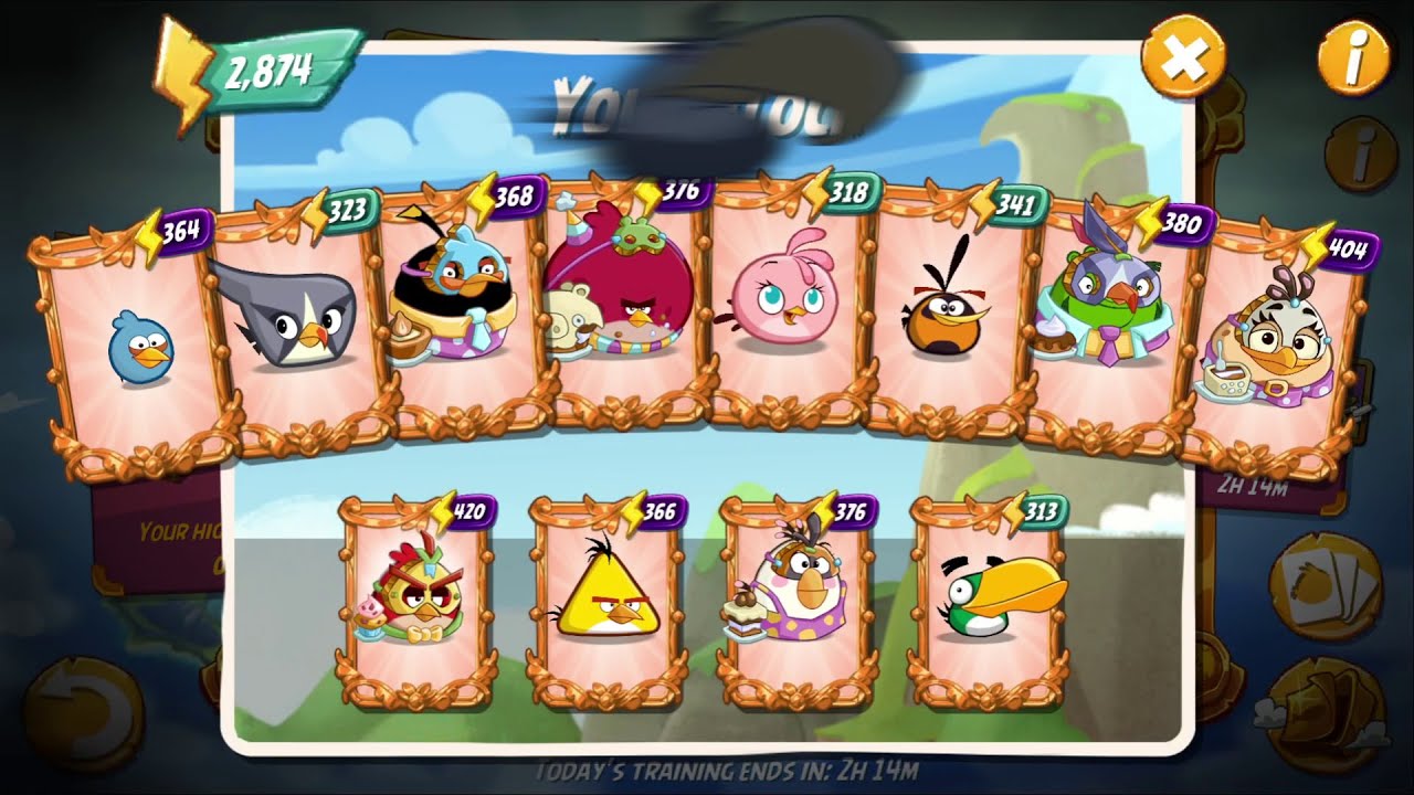 Angry Birds 2 Mighty Eagle Bootcamp - 12 Rooms Cleared with Red + Leonard!