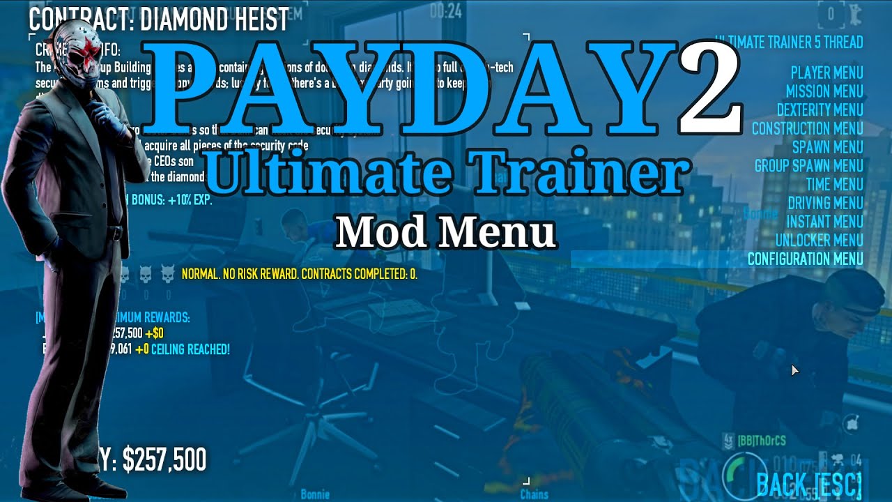 Payday2 | Ultimate Trainer | MOD MENU UPDATED CHEAT 2022 | (EASY) INSTALLATION WORKING 100%