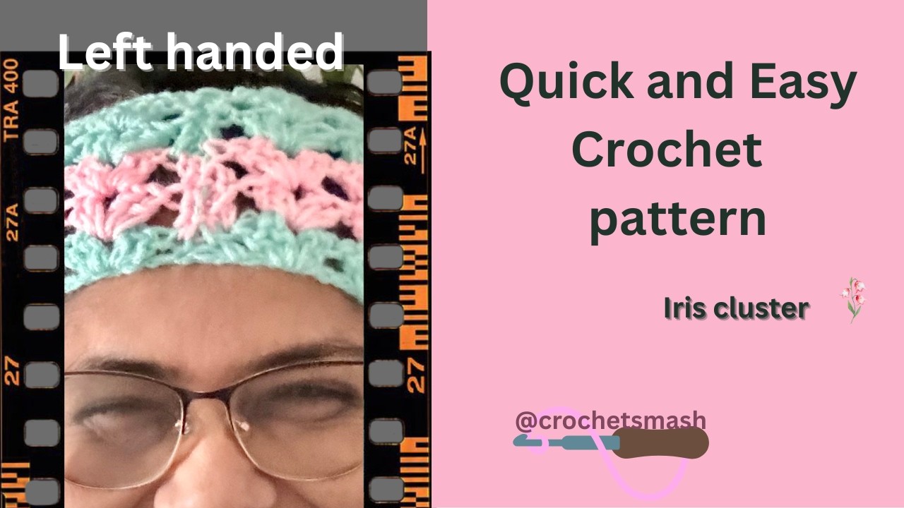 Вариант для левшей: Как связать крючком очень простую повязку на голову для начинающих / Узор «Ир...