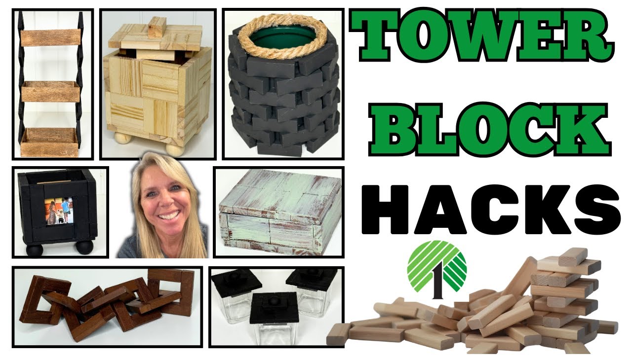 INSANELY EASY DECOR USING DOLLAR TREE TOWER BLOCKS!!!