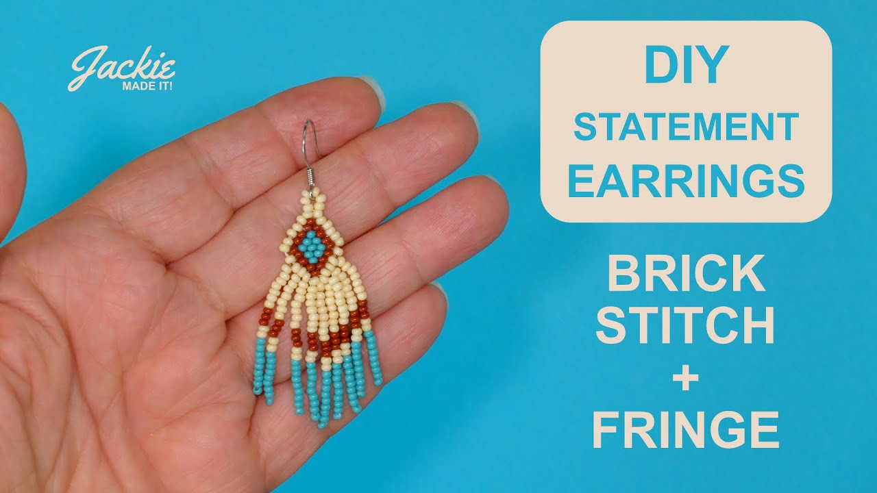 Boho Beaded Earrings Tutorial  Brick Stitch + Fringe Magic