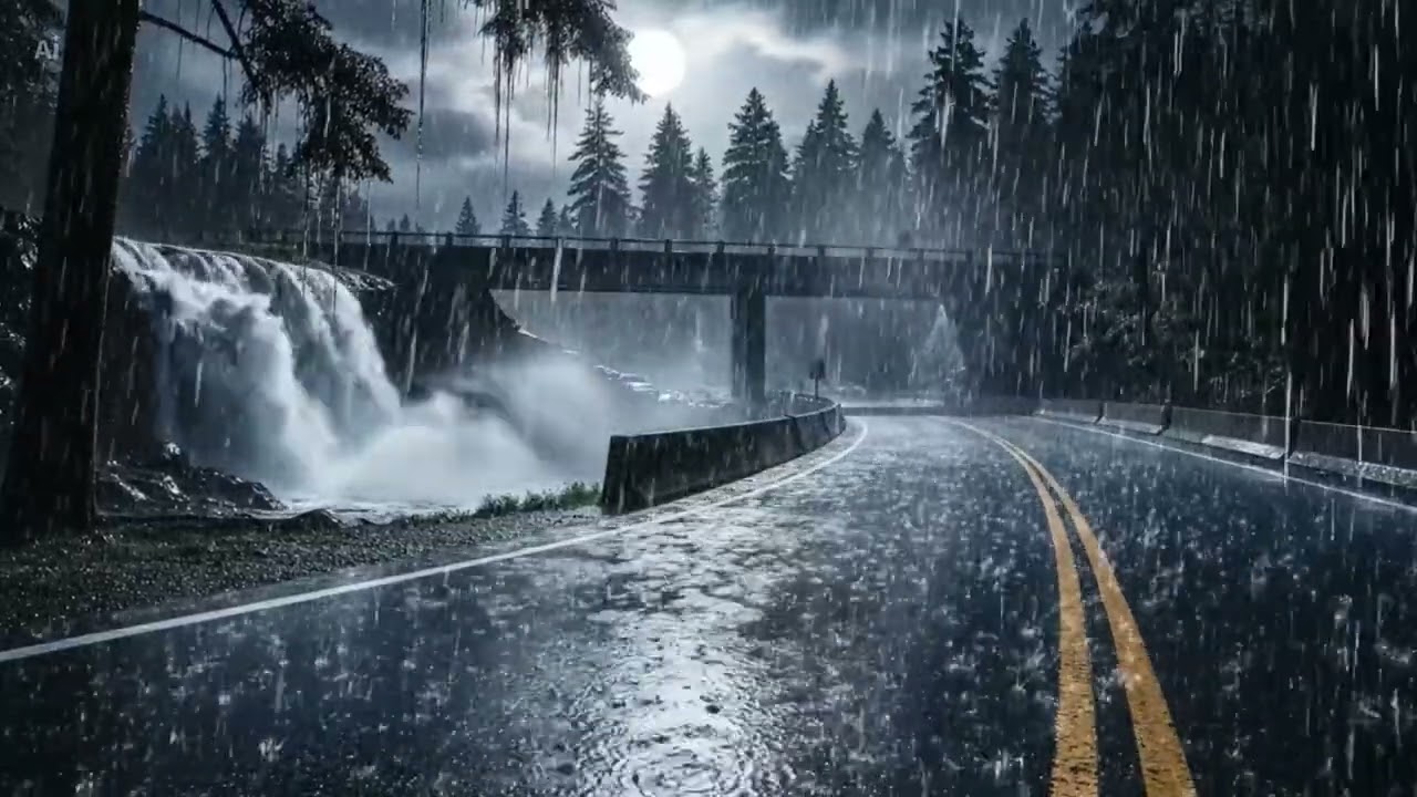 Rain and Waterfall Sounds to Help You Sleep - Relieve Stress and Relax for a Good Night's Rest