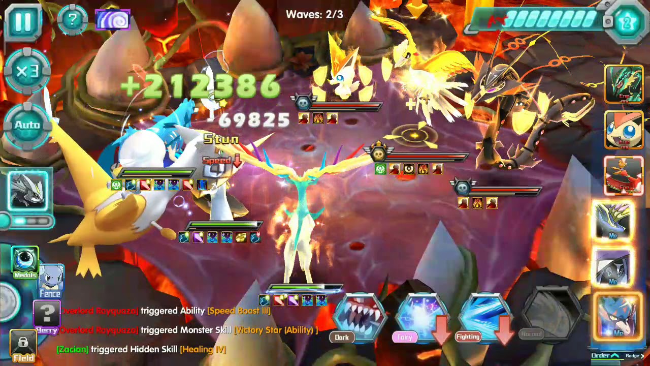 Pokeland Legends - 13M fairy team with normal shiny zacian vs 25 M Master lvl Dungeon