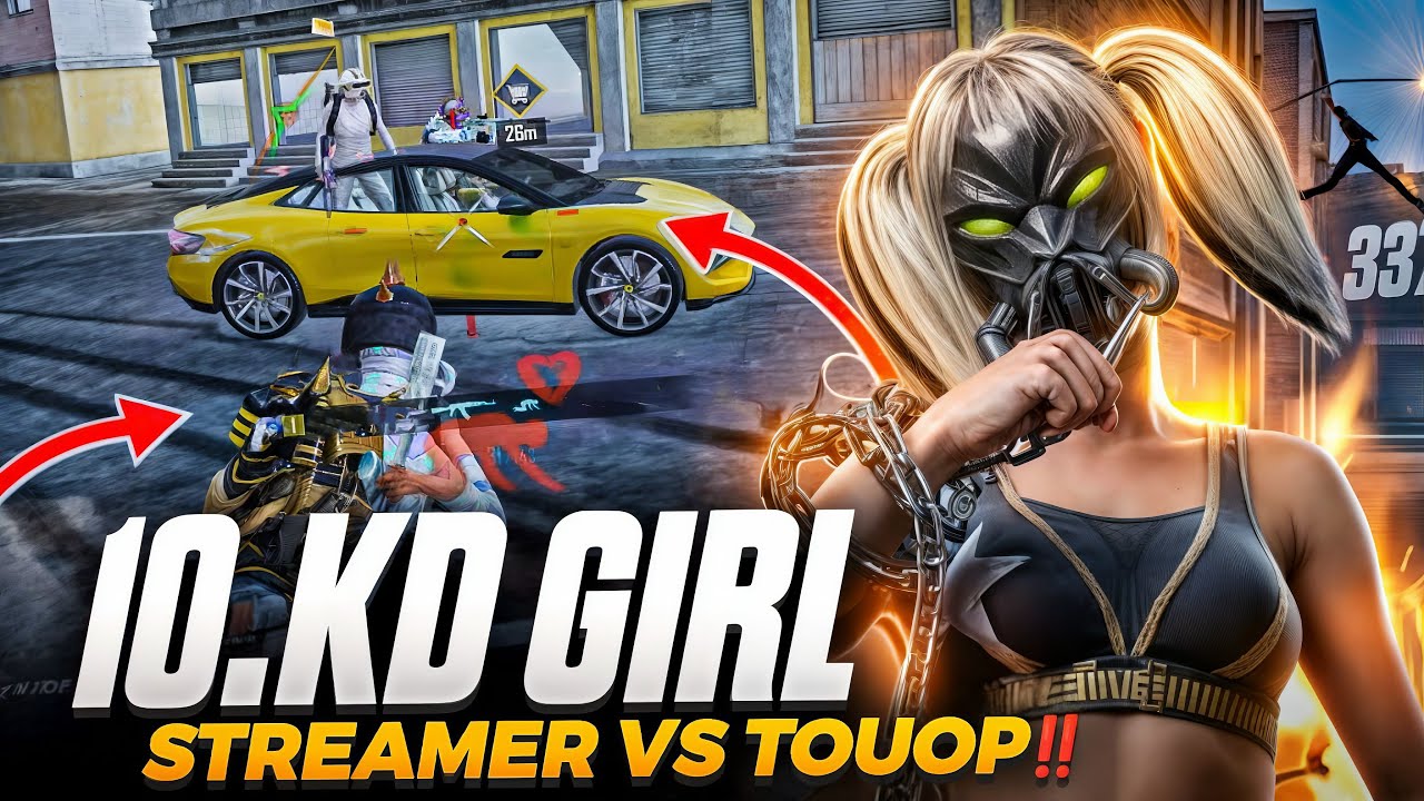 10 K/D Girl Streamer VS Touop | Most Intense Clutches Fastest 1v4 in Conqueror Lobby 🔱