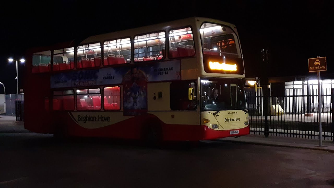 [KICKDOWN] Onboard Brighton and Hove Scania N94UD Omnidekka 649 (YN05GZH), Rail Replacement TBD-EGR