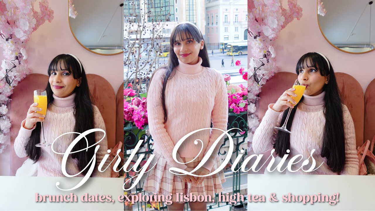 GIRLY DIARIES 🌸🩷 pinterest aesthetic, brunch dates, tea house, exploring lisbon & shopping!