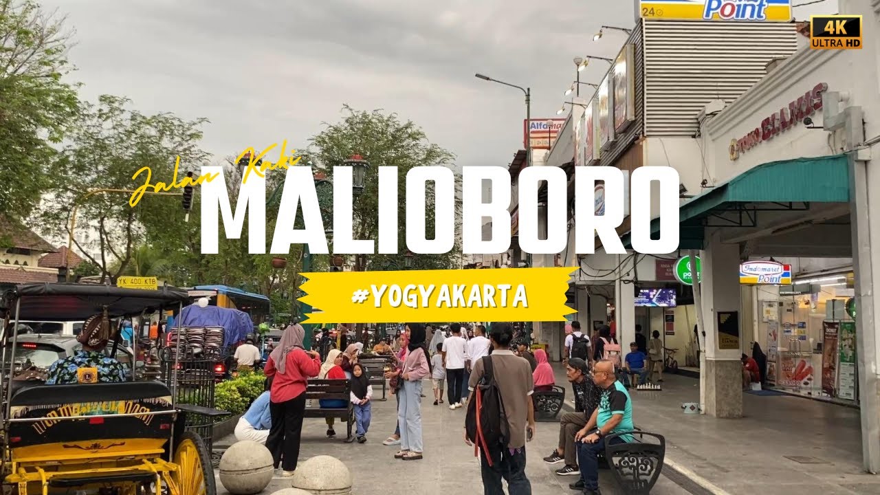 [4K] Berjalan kaki di Malioboro, Yogyakarta. || Tur Jalan Kaki