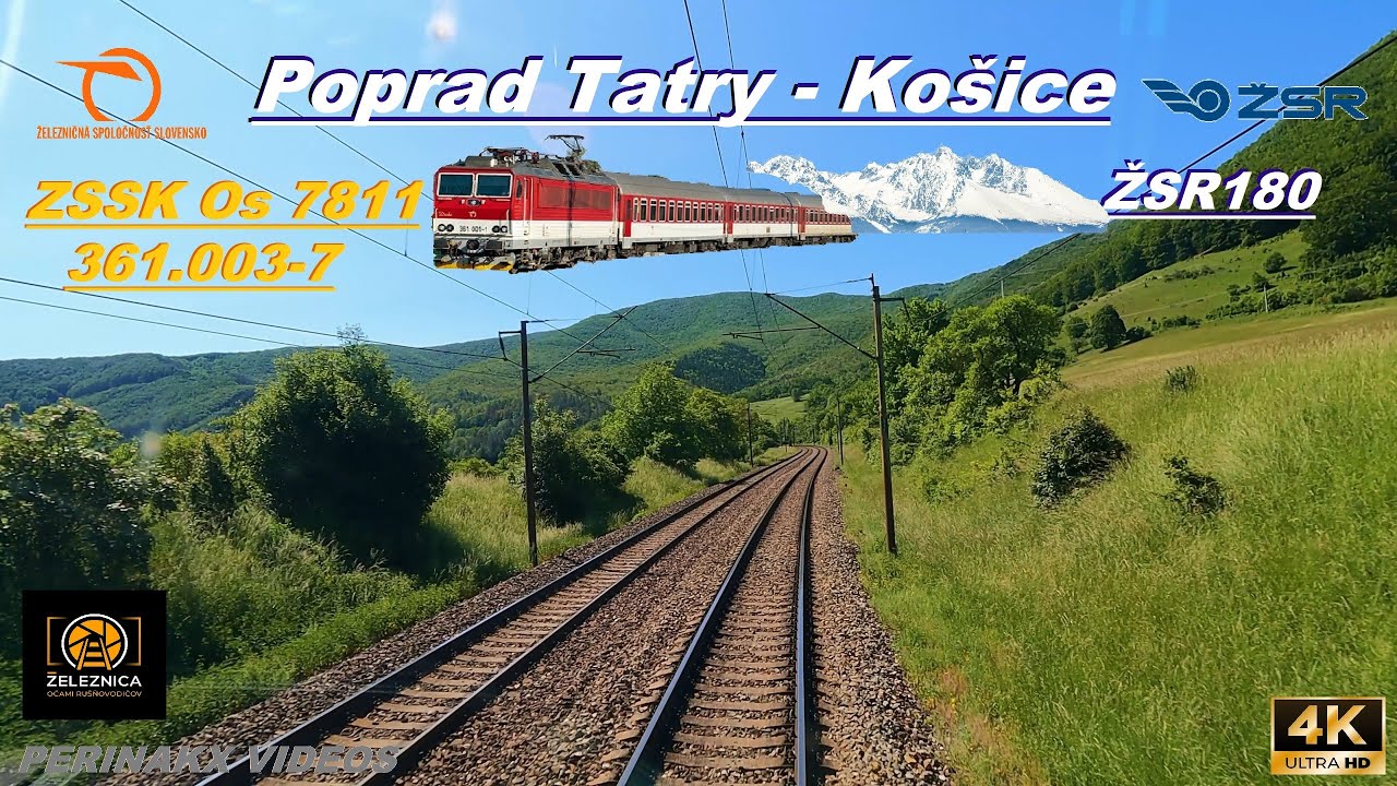 4K Cabview ► Poprad Tatry - Košice / ŽSR 180 / 361.003-7 / Os 7811 ► Pohľad na trať