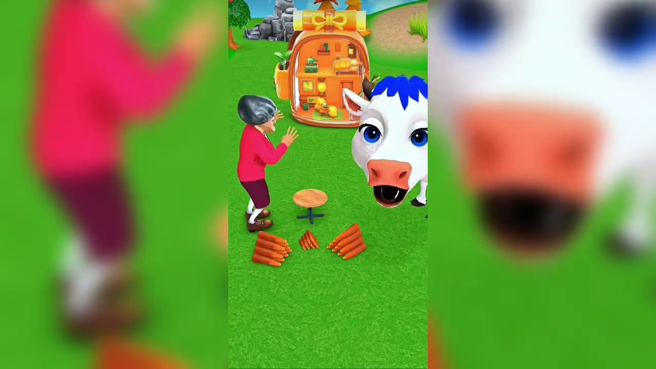 Scary Teacher & cow 🐮 food challenge 🥨🍩🍪so funny #scaryteacher3d #funny #video #comedy 