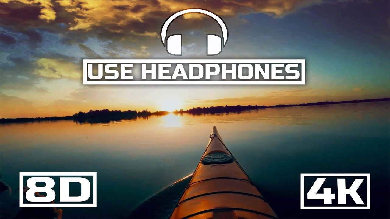 Peaceful kayaking Video and Relaxing Rowing Sound [8D nature sounds 30 mins]