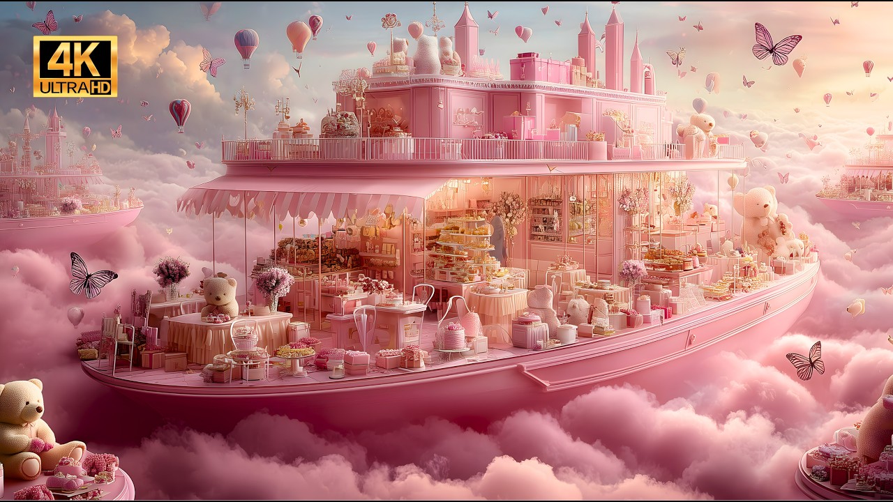 Heavenly Cloud Palace of Dreams: A 4K Journey into Serenity, Light & Pink Paradise | ELR-041