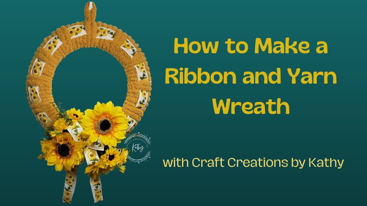 Ribbon and Yarn Wreath | Ribbon Wreath DIY | Yarn Wreath | Ribbon Wreath Tutorial Step by Step