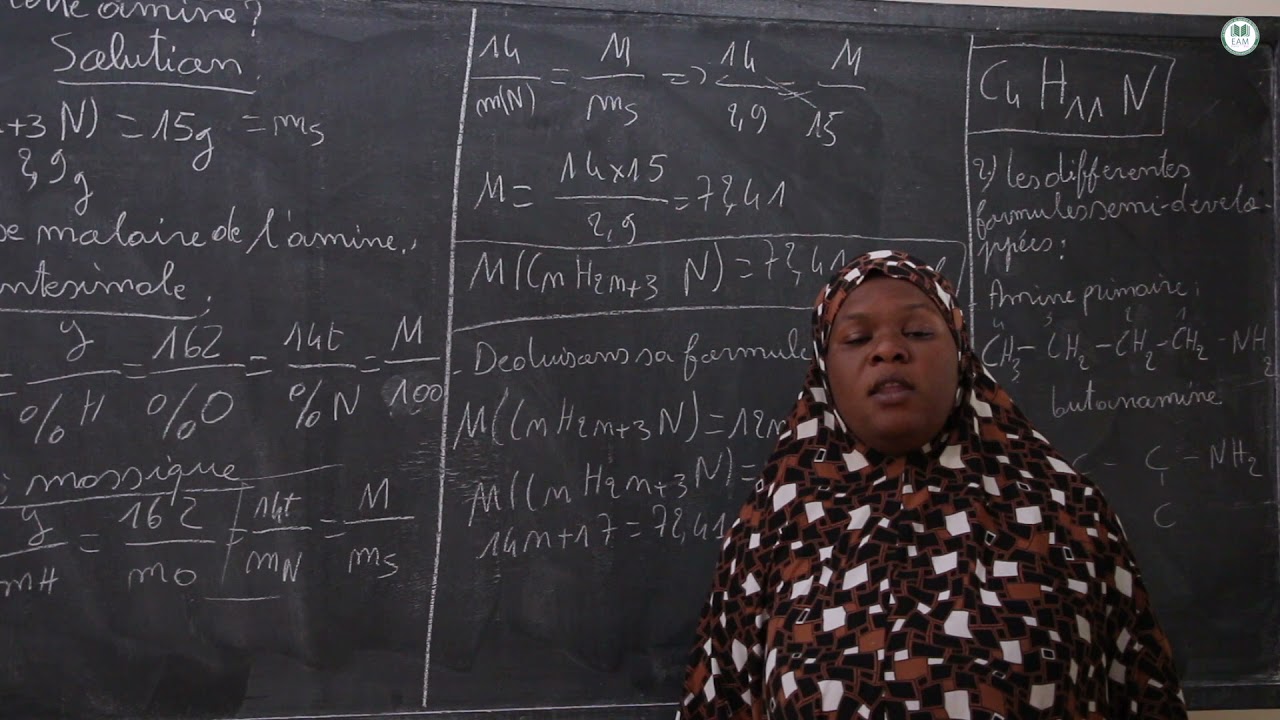 Exercices - Terminale science experimentale - PC : les amines/Mme KONE