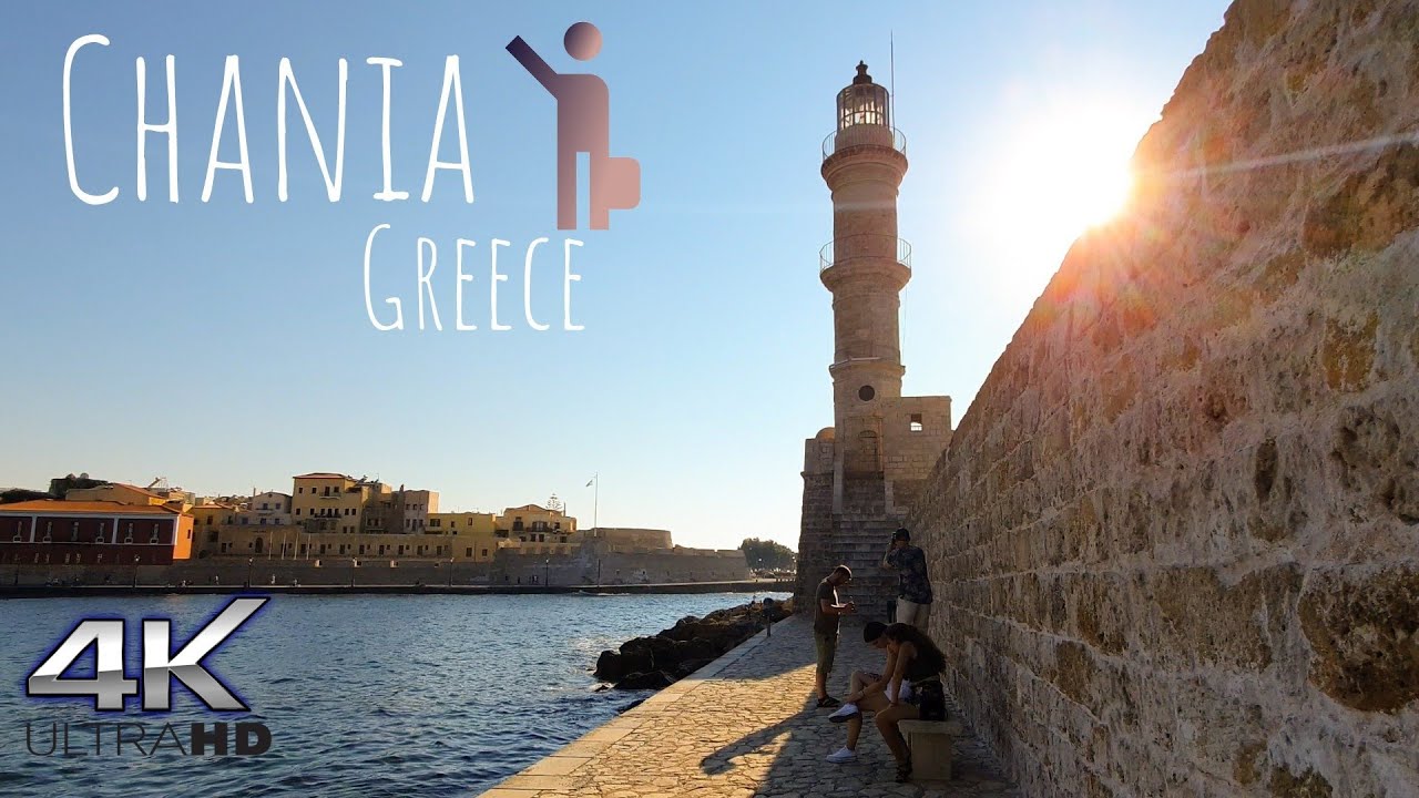 Chania Crete Greece 🇬🇷 | A Virtual Tour In The Straits Of The Old Venetian Harbour of Chania 4K