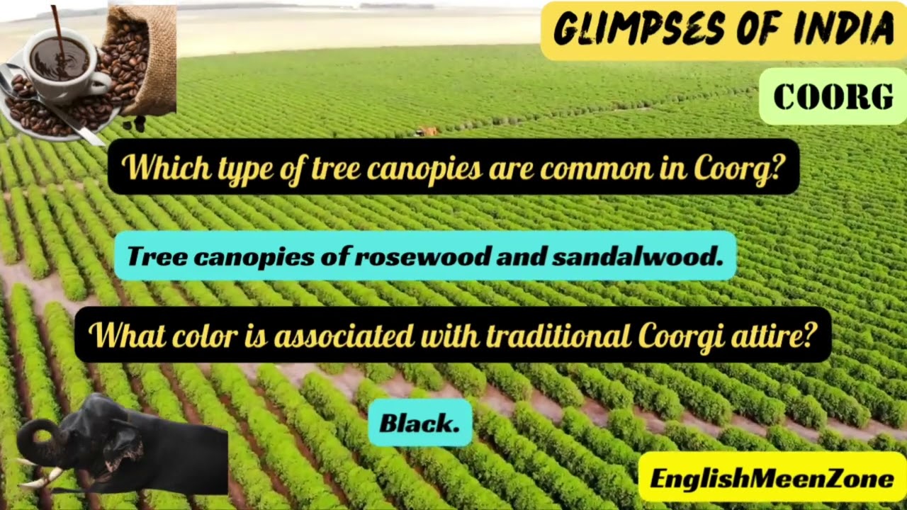 Glimpses of India Important Questions | Coorg Very Short Questions With Answers | Coorg Imp Q and An