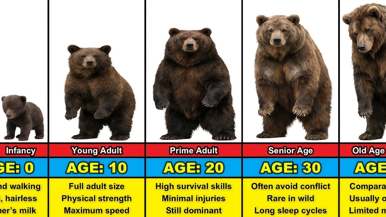 Average Bear Transformation From 0 to 40 Years Old