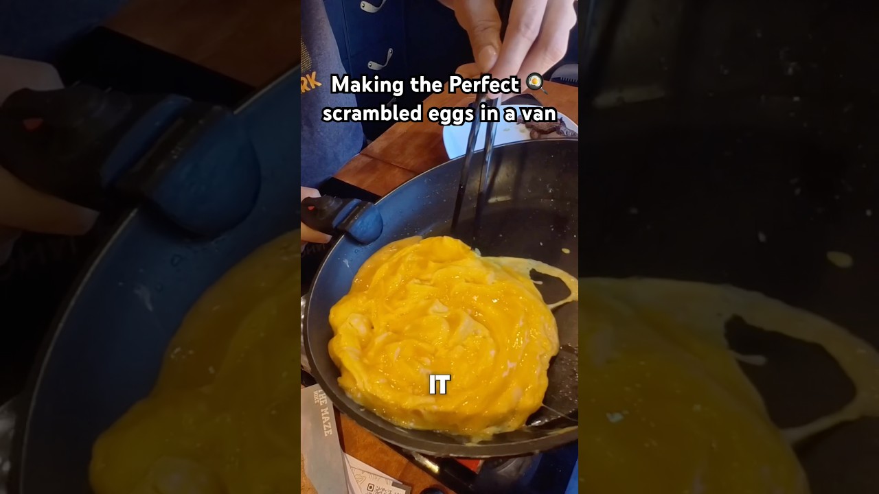 The best way to make scrambled eggs #vanlife #vanlifefamily #vanlifewithkids #vanlifejourney