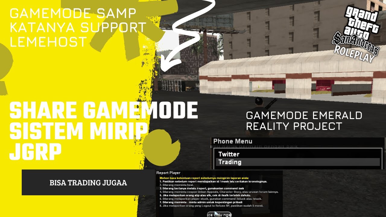 SHARE GAMEMODE SAMP BISA MAPPING DI DALAM GAME DAN TRADING || Gm Sistem Mirip JGRP