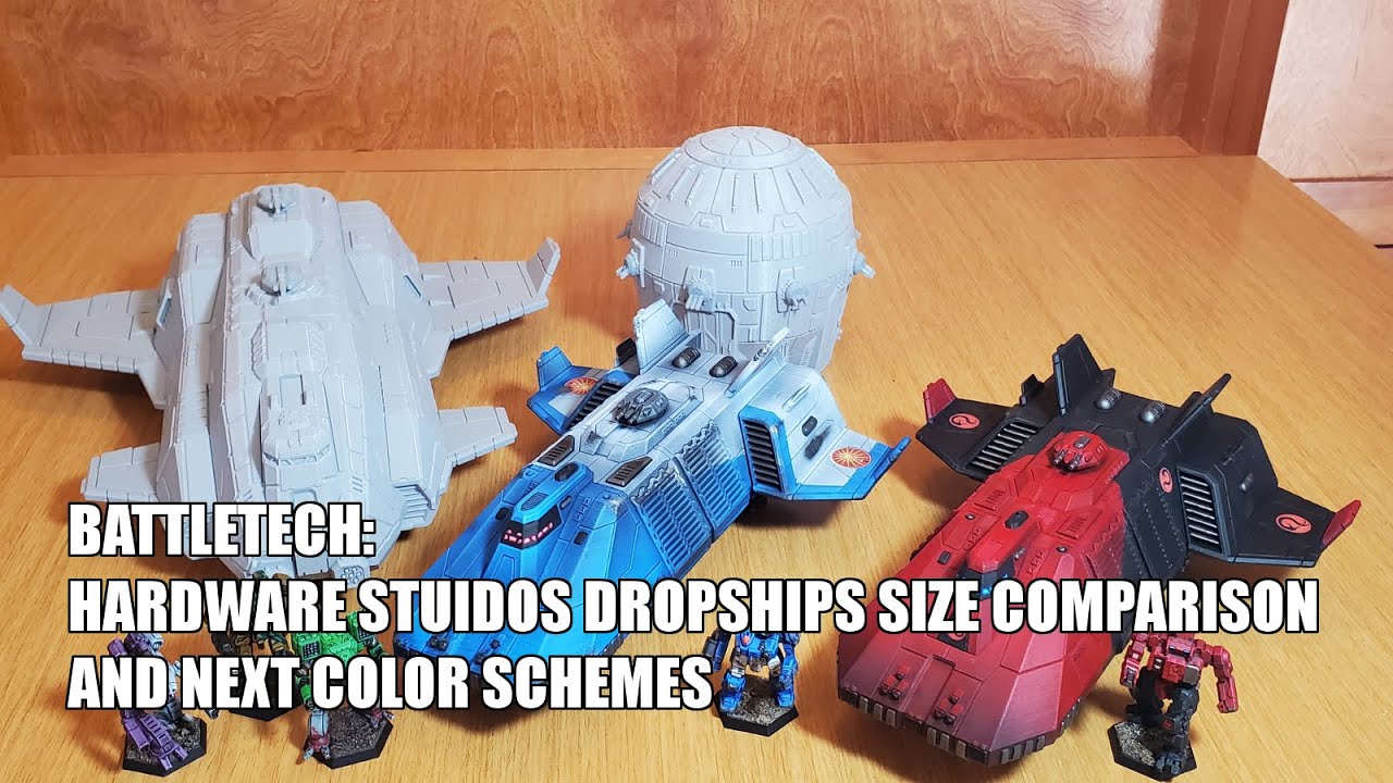 Battletech: Hardware Studios Dropships size comparison & next paint schemes
