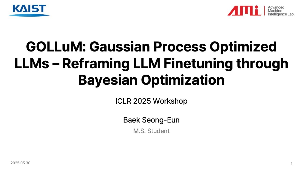 GOLLuM: Gaussian Process Optimized LLMs through Bayesian Optimization [Baek Seong-Eun]