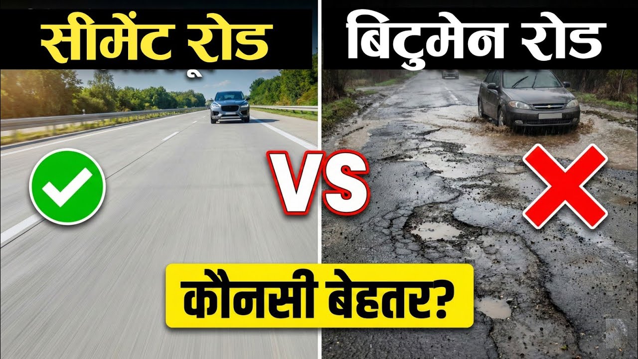 सीमेंट रोड और बिटुमेन रोड — कौन सा बेहतर है? Concrete Rode Vs Asphalt Road