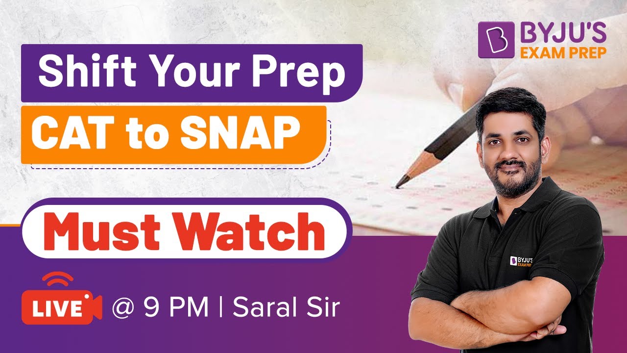 Shift Your Prep from CAT to SNAP | SNAP 2021 | Saral Nashier | @BYJUSExamPrepCATMBA
