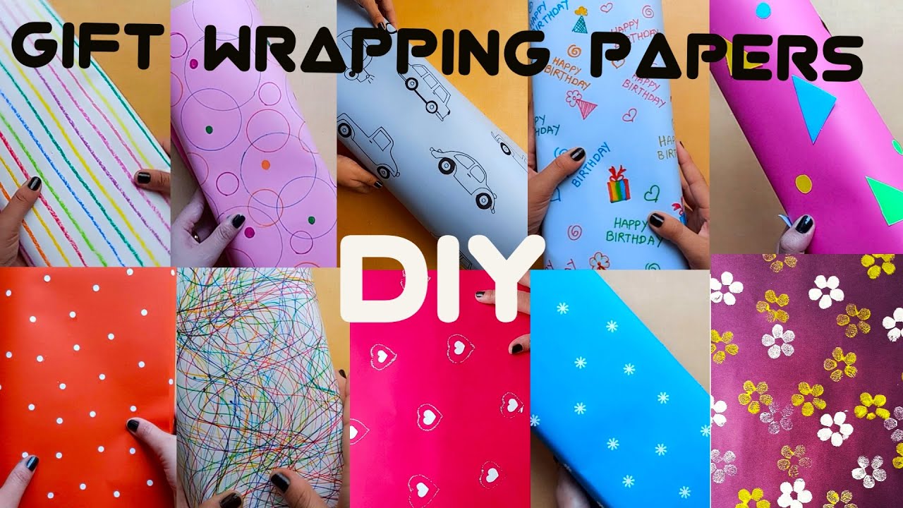 Homemade Gift Wrapping Papers | Make your own gift wrap papers | 10 DIY Decorative papers at home