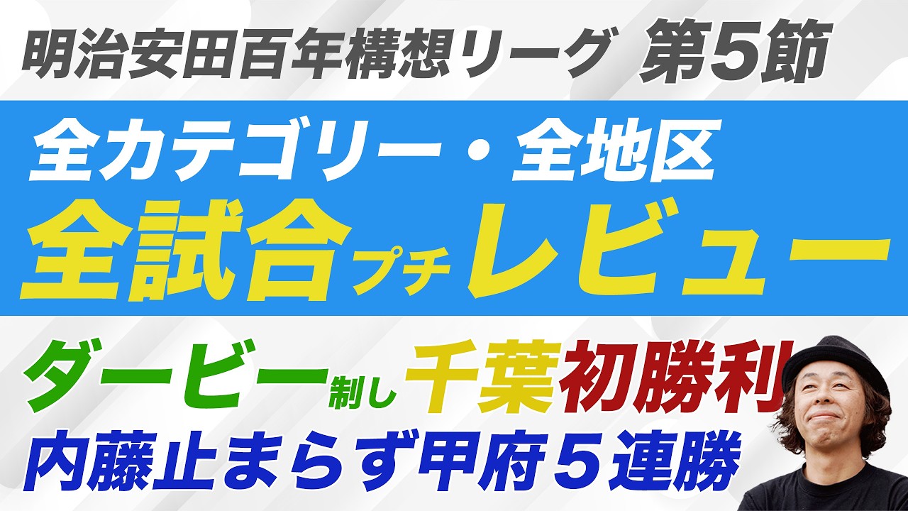 【百年構想リーグ・第５節】全カテゴリー全試合レビュー