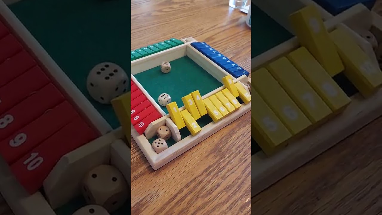 Symdiro Shut the Box Wooden Box Dice Game, Fun, Simple, Addictive, Family Time, Math Skill Building