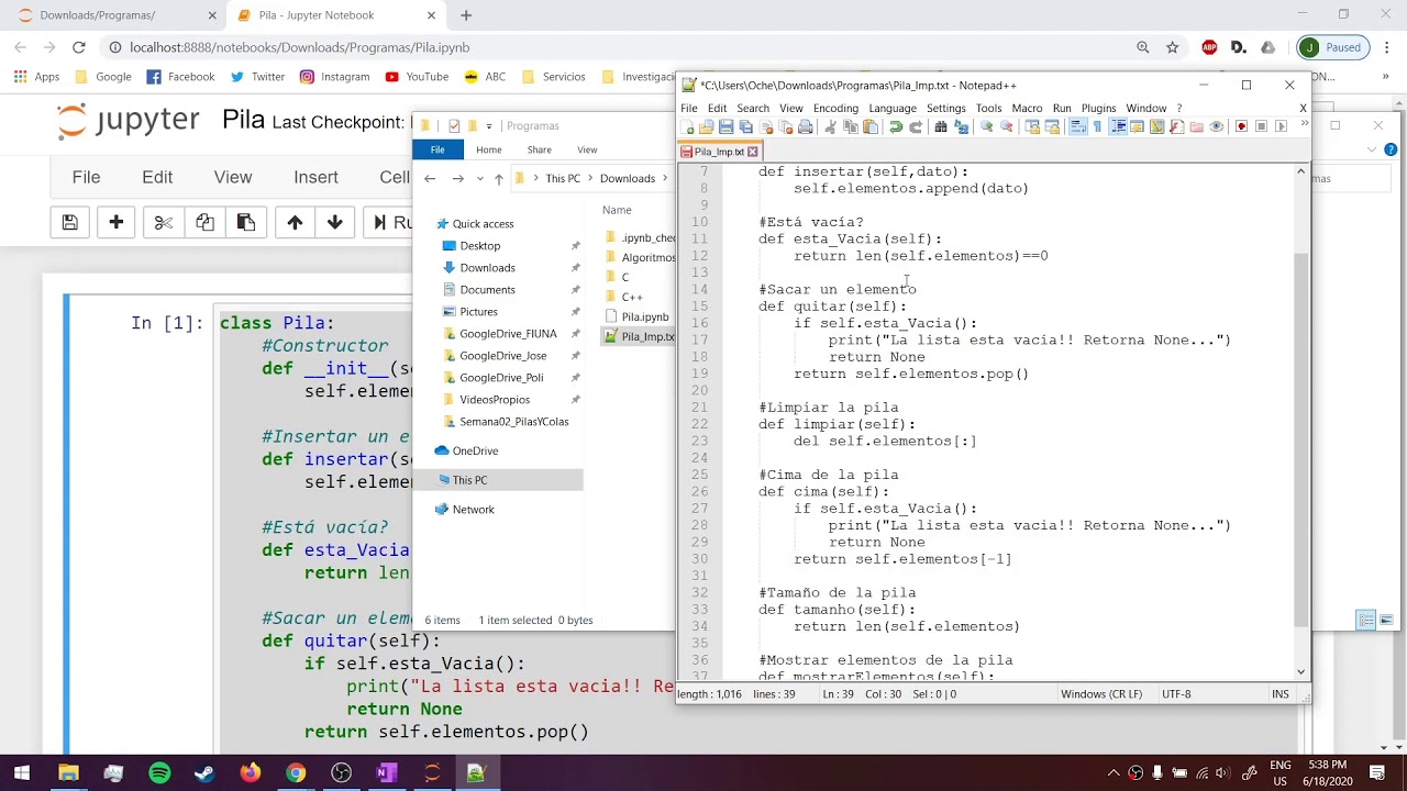 Pilas - Implementación en Python