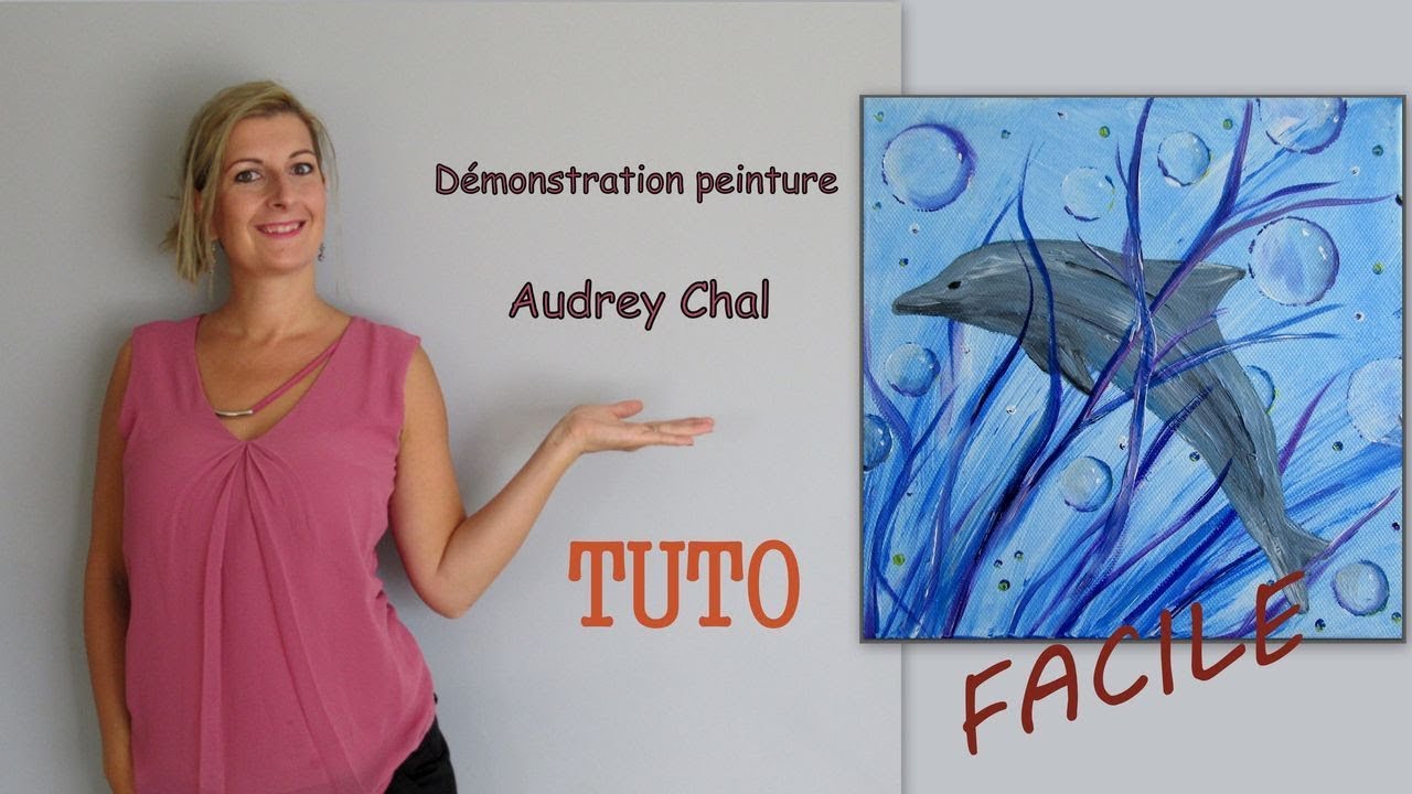 Peindre un dauphin à l'acrylique  - FACILE DEBUTANT -